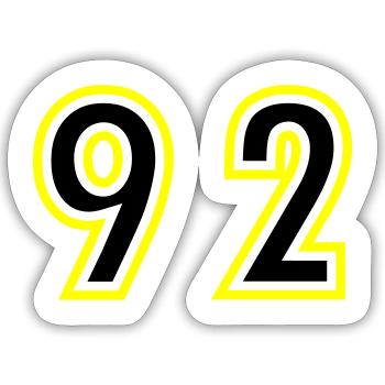 92 Number College - Sticker size S (10 x 10 cm) - white matte - Front