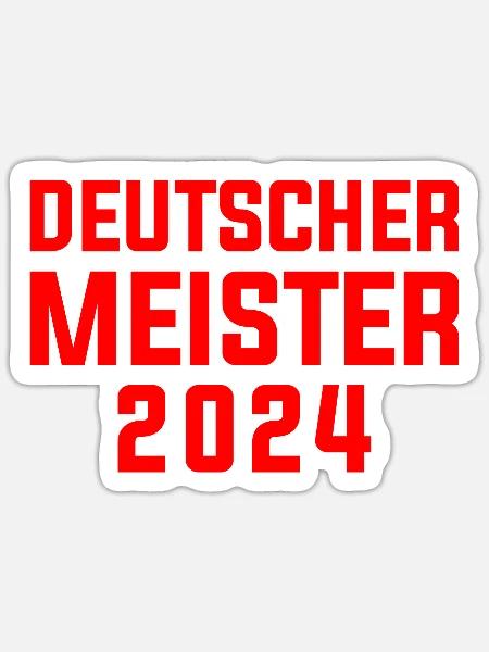 Leverkusen Deutscher Meister 2024 Fussball Verein - Sticker Größe S (10 x 10 cm) - Mattweiß