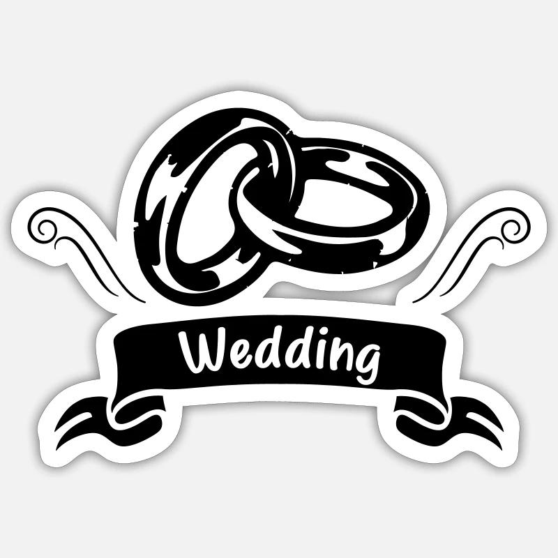 eheringe ring hochzeit - Sticker Größe S (10 x 10 cm) - Mattweiß