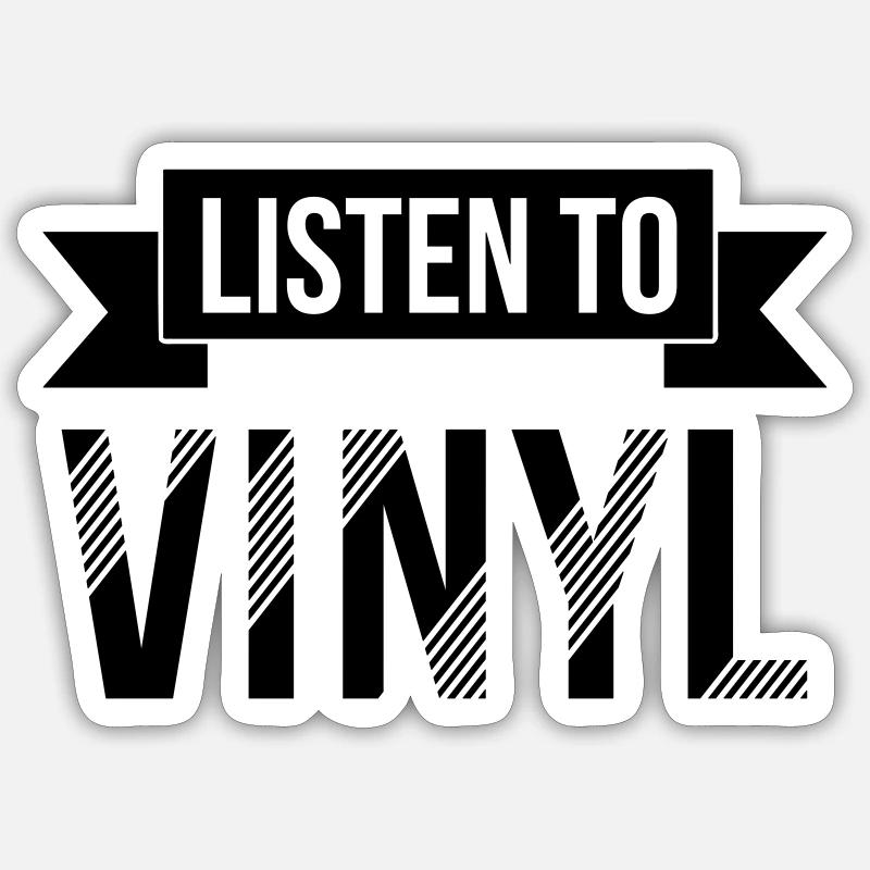 Ecouter vinyle - Changement de couleur Sticker taille S (10 x 10 cm)