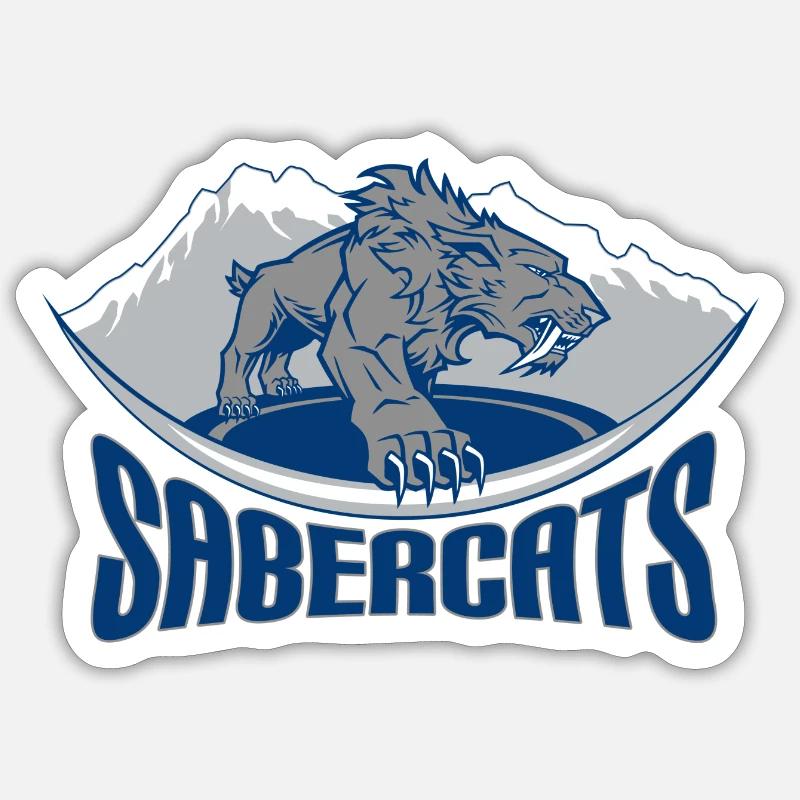Säbelzahntiger - Sticker Größe S (10 x 10 cm) - Mattweiß