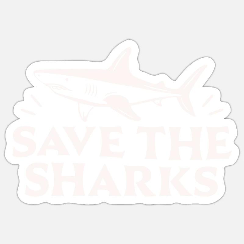 Rettung der Haie - Sticker Größe S (10 x 10 cm) - Mattweiß