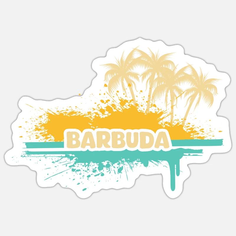 Urlaub Barbuda - Sticker Größe S (10 x 10 cm) - Mattweiß