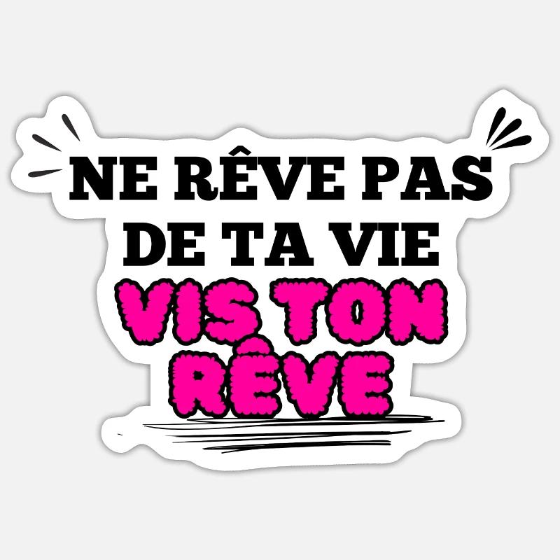 Message Inspirant Visuel florale rose - Sticker taille S (10 x 10 cm) - blanc mat