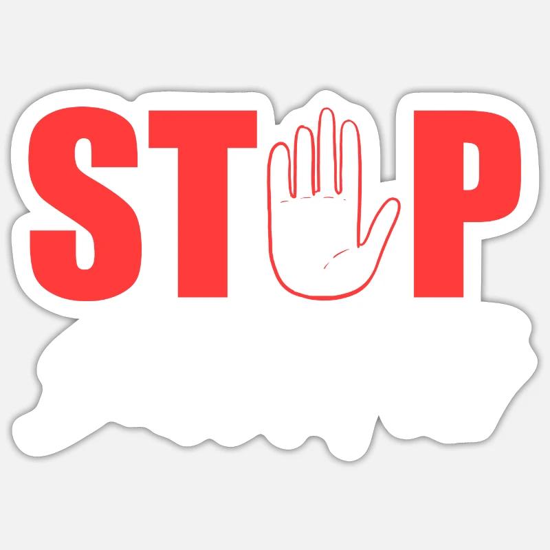 Mobbing Stop - Sticker Größe S (10 x 10 cm) - Mattweiß