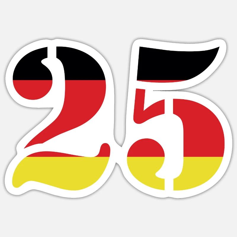 25 Number Jersey Germany - Sticker size S (10 x 10 cm) - white matte