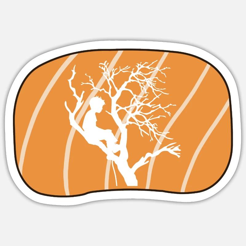 Baumklettern Ausrüstung - Sticker Größe S (10 x 10 cm) - Mattweiß