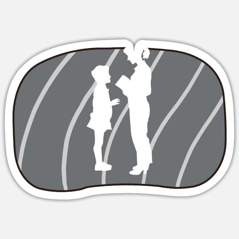 Enseignant du primaire - Sticker taille S (10 x 10 cm) - blanc mat