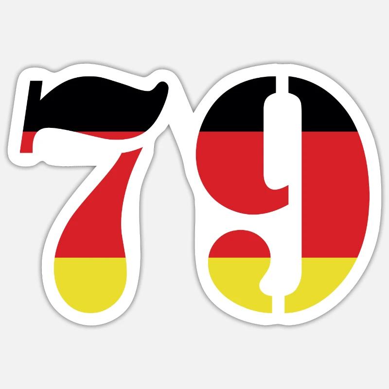 79 Number Jersey Germany - Sticker size S (10 x 10 cm) - white matte