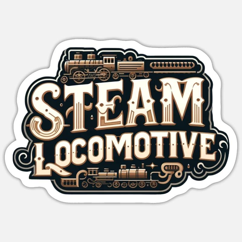 Dampflok Dampfmaschine nostalgische Eisenbahn Sticker Größe S (10 x 10 cm)