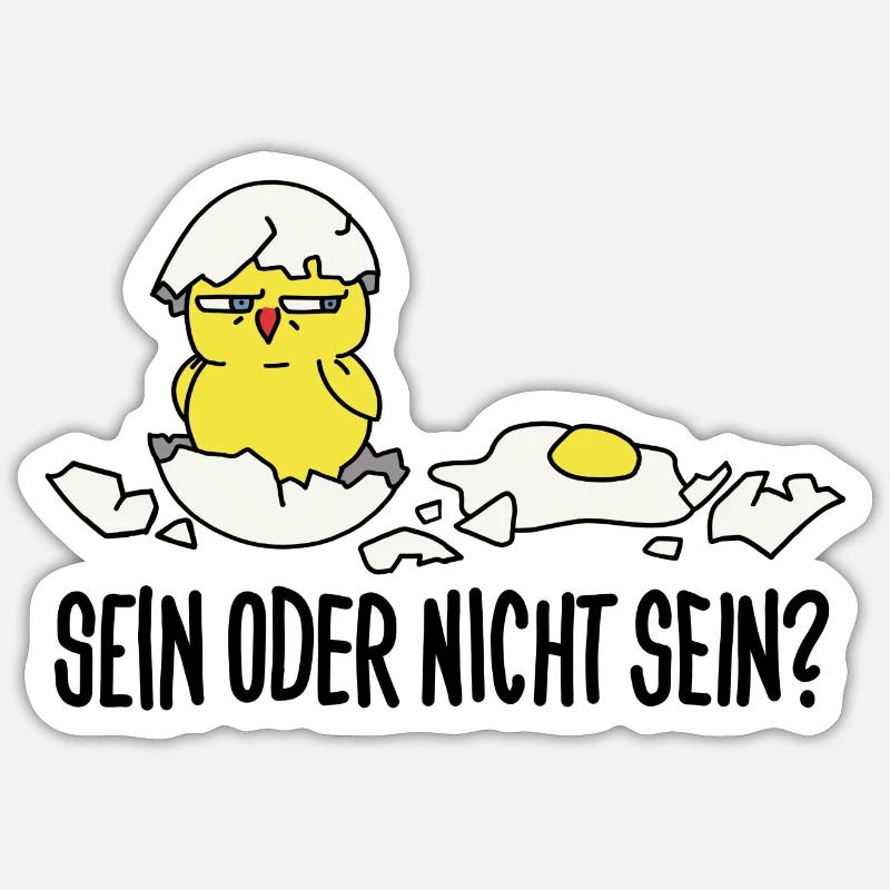 sein oder nicht sein - Sticker Größe S (10 x 10 cm) - Mattweiß