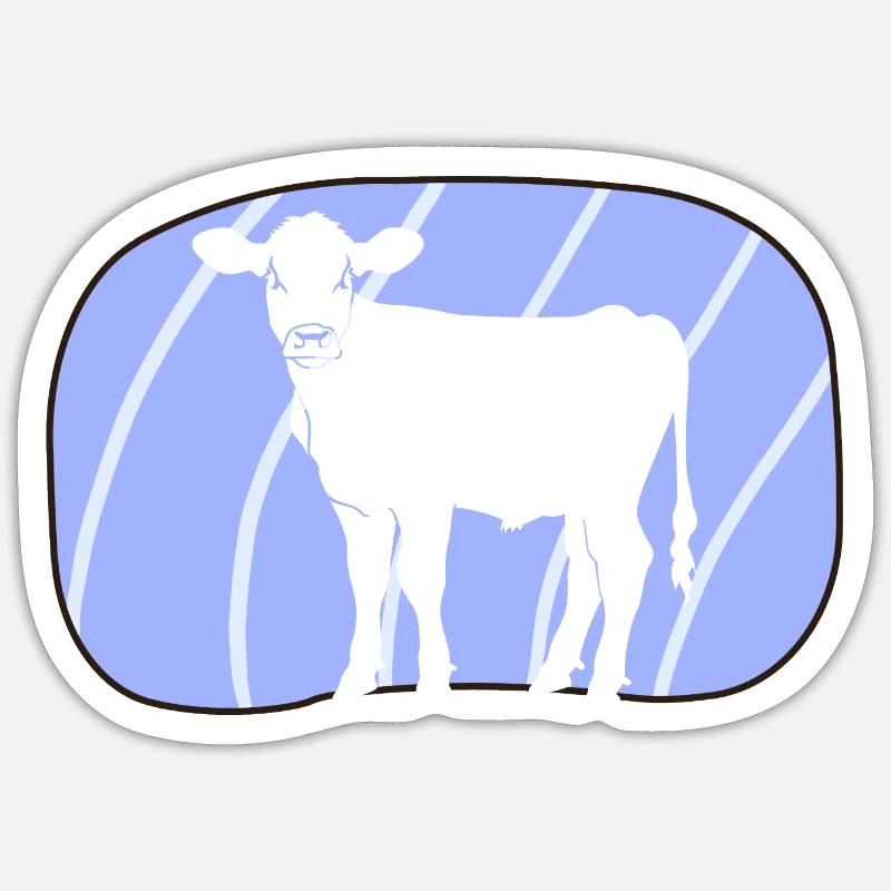 Vegan Fleisch Bio - Sticker Größe S (10 x 10 cm) - Mattweiß