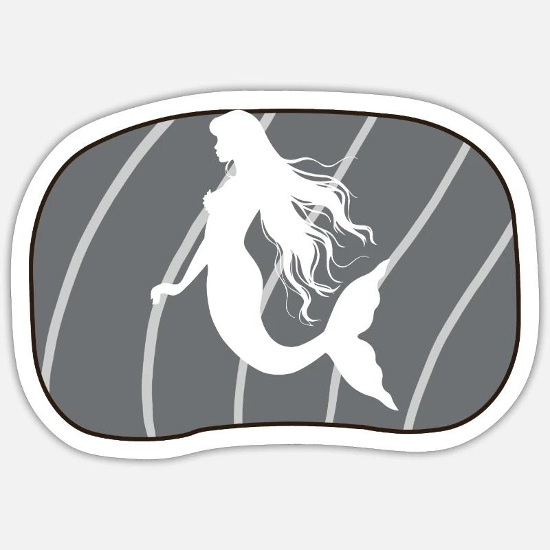 Créature mythique Mermaid Fin - Sticker taille S (10 x 10 cm) - blanc mat
