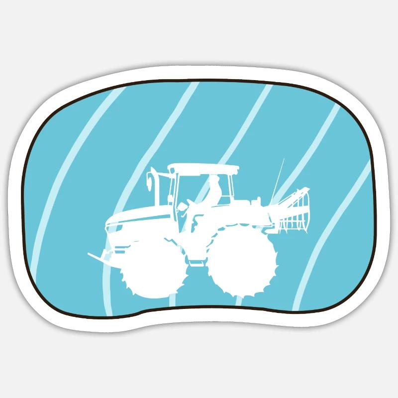 Ranch fermier - Sticker taille S (10 x 10 cm) - blanc mat