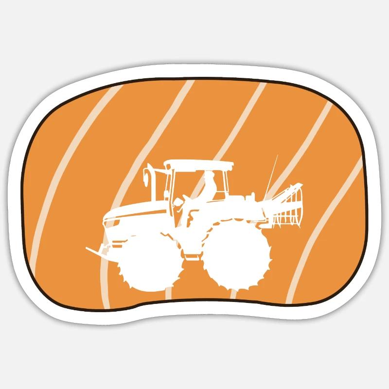 Ferme de moissonneuse-batteuse agricole - Sticker taille S (10 x 10 cm) - blanc mat