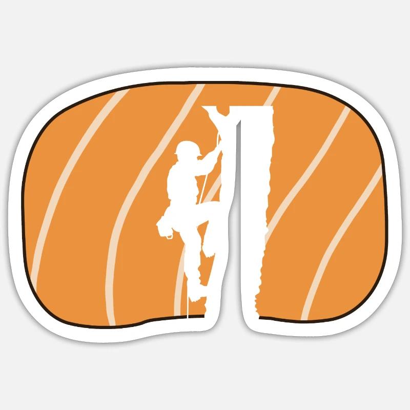 Klettern Kletterer Baumklettern - Sticker Größe S (10 x 10 cm) - Mattweiß