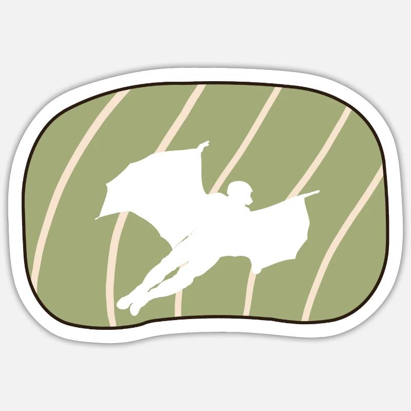 Cascadeur volant en wingsuit - Sticker taille S (10 x 10 cm) - blanc mat