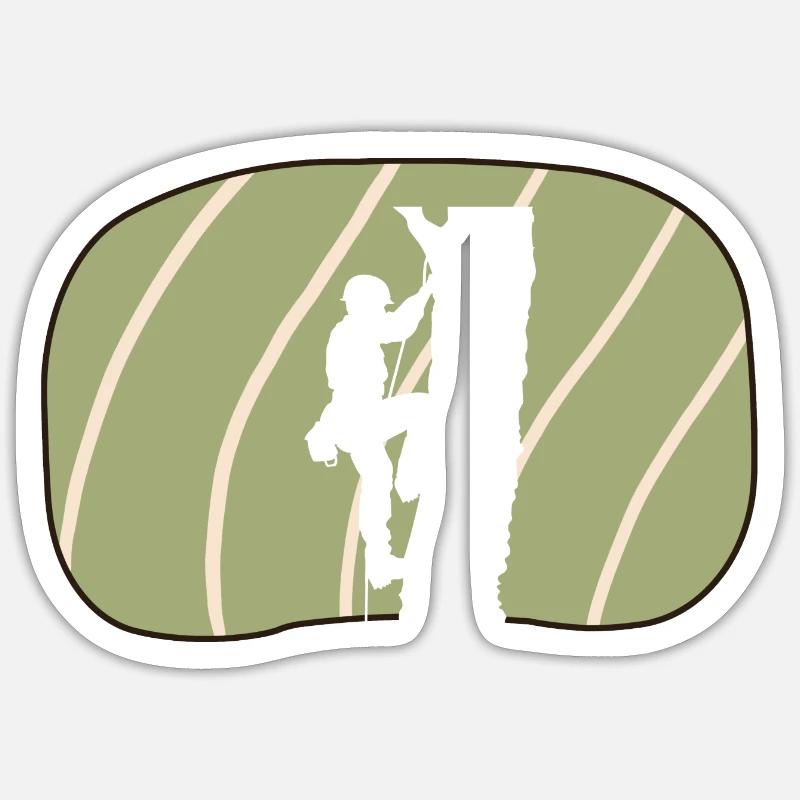 Baumklettern Kletterer Aufstieg Sticker Größe S (10 x 10 cm)