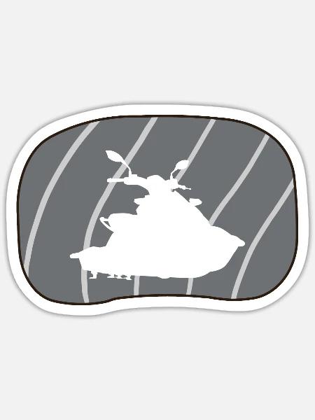 Jetski Motorschlitten - Sticker Größe S (10 x 10 cm) - Mattweiß