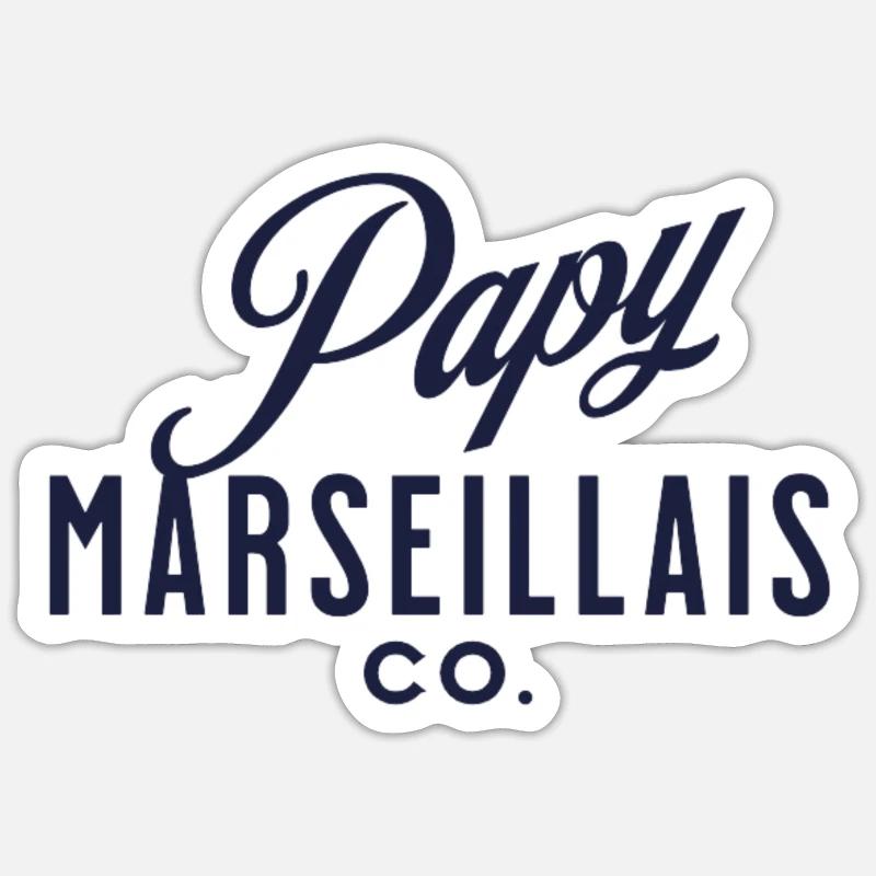 PAPY MARSEILLAIS - Sticker taille S (10 x 10 cm) - blanc mat