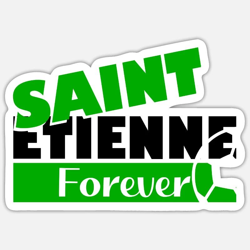 Saint Etienne Forever Bold Logo Tee - Sticker taille S (10 x 10 cm) - blanc mat