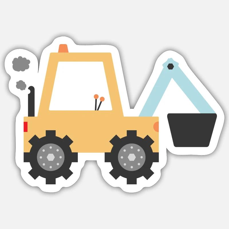 Yellow Digger - Sticker size S (10 x 10 cm) - white matte