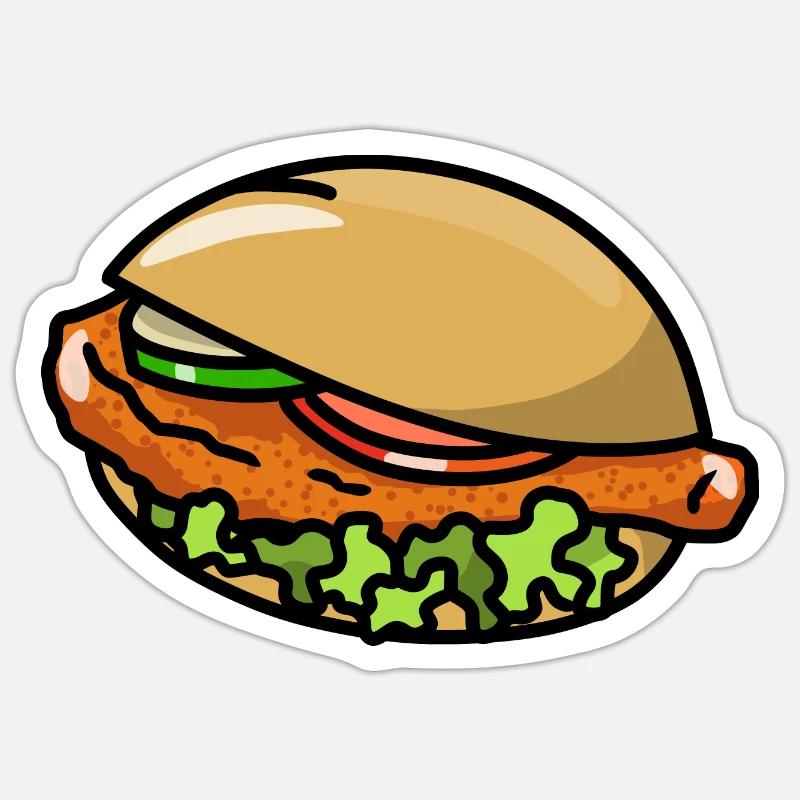 Chicken Schnitzel Schnitzel Rolls Rolls - Sticker size S (10 x 10 cm) - white matte