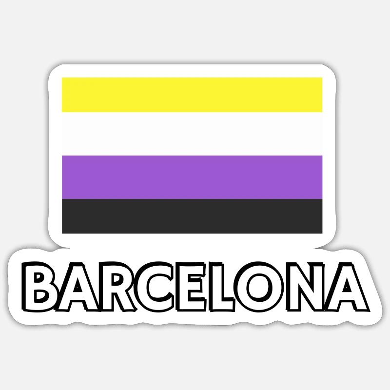 Non binary Pride Flag Barcelona Sticker size S (10 x 10 cm)