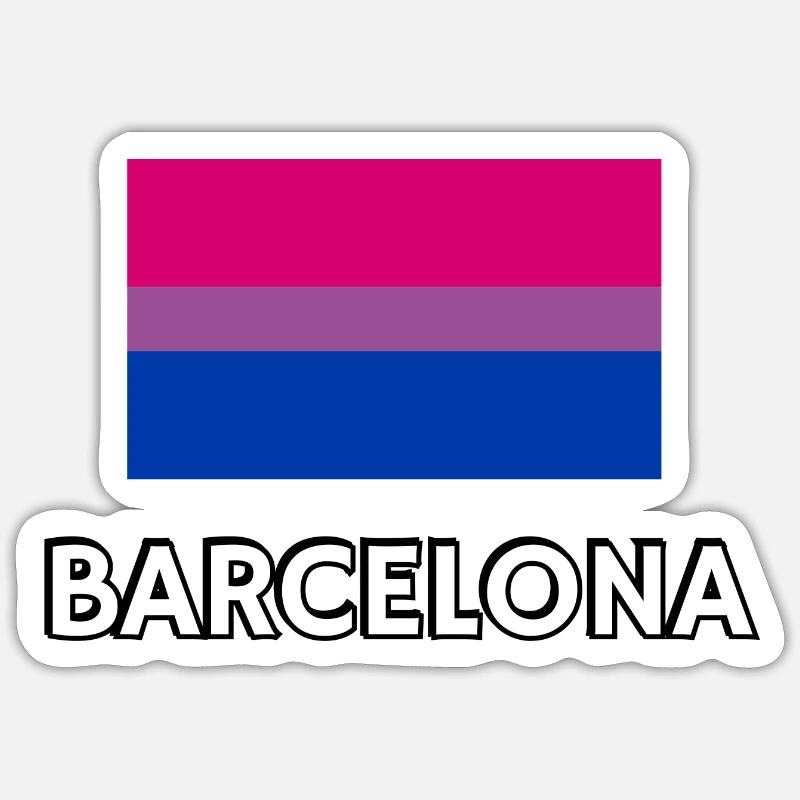Bi Pride Drapeau Barcelone Sticker taille S (10 x 10 cm)