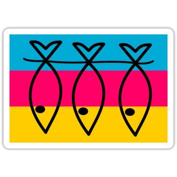 FISH. SARDINE. APRIL FOOLS. SEA. OCEAN - Sticker size S (10 x 10 cm) - white matte - Front