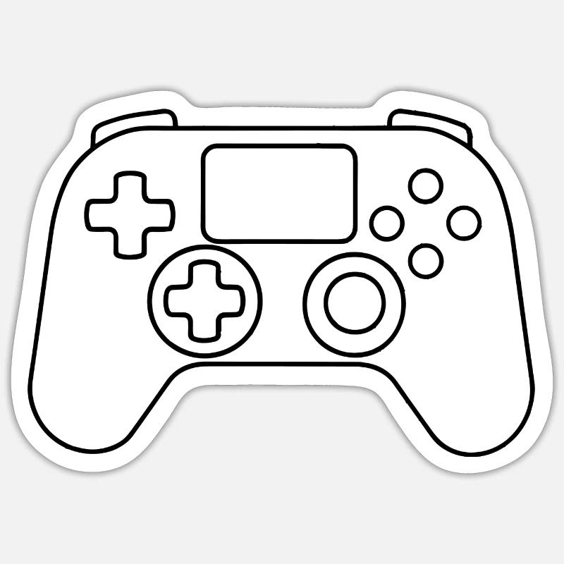 Spiel Controller - Sticker Größe S (10 x 10 cm) - Mattweiß