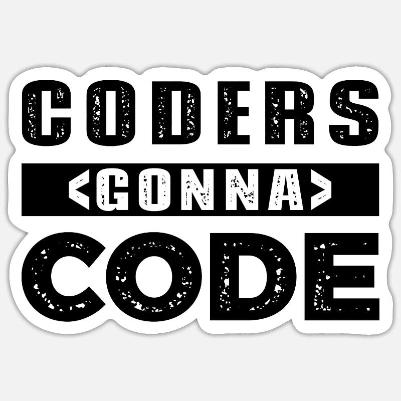 Coders going to Code - Sticker size S (10 x 10 cm) - white matte