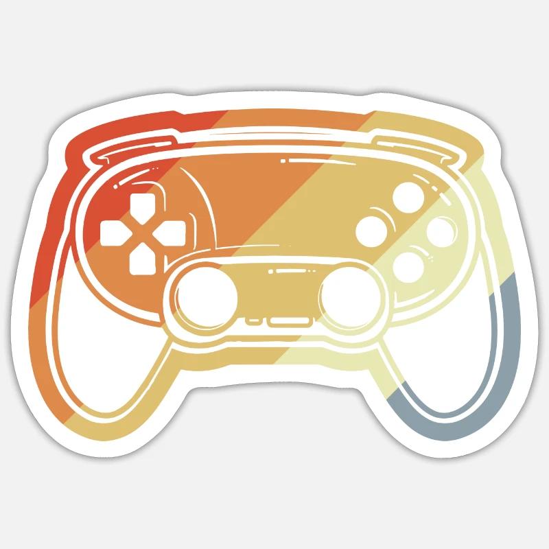 Vintage Game Controller Drawing Sticker size S (10 x 10 cm)