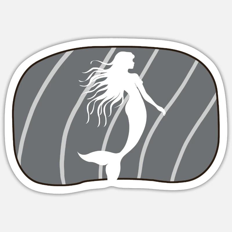 Mythical creature manatee Neptune - Sticker size S (10 x 10 cm) - white matte