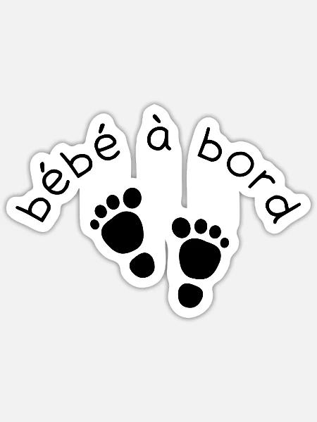Baby an Bord (Fuß) - Sticker Größe S (10 x 10 cm) - Mattweiß