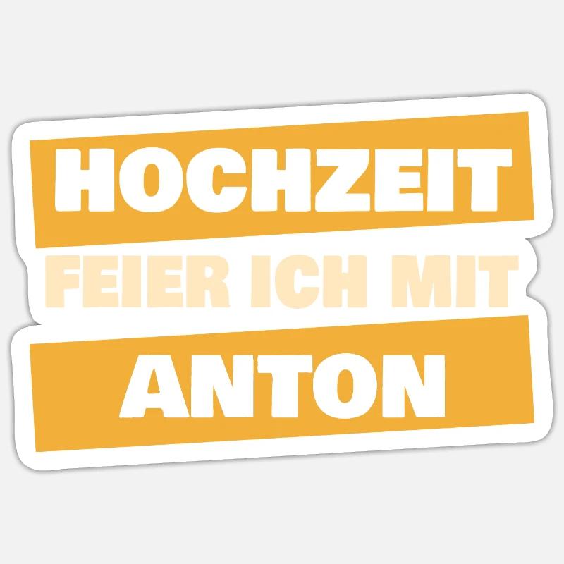 Anton - Sticker taille S (10 x 10 cm) - blanc mat