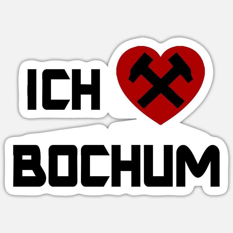 Les supporters de Bochum - Sticker taille S (10 x 10 cm) - blanc mat
