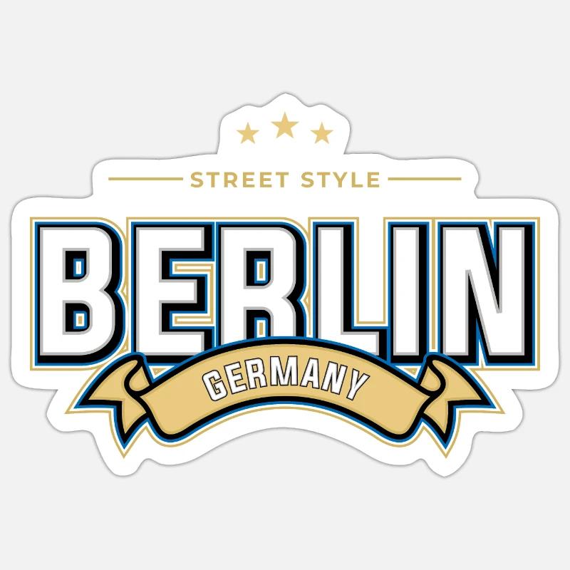 Berlin - Sticker taille S (10 x 10 cm) - blanc mat
