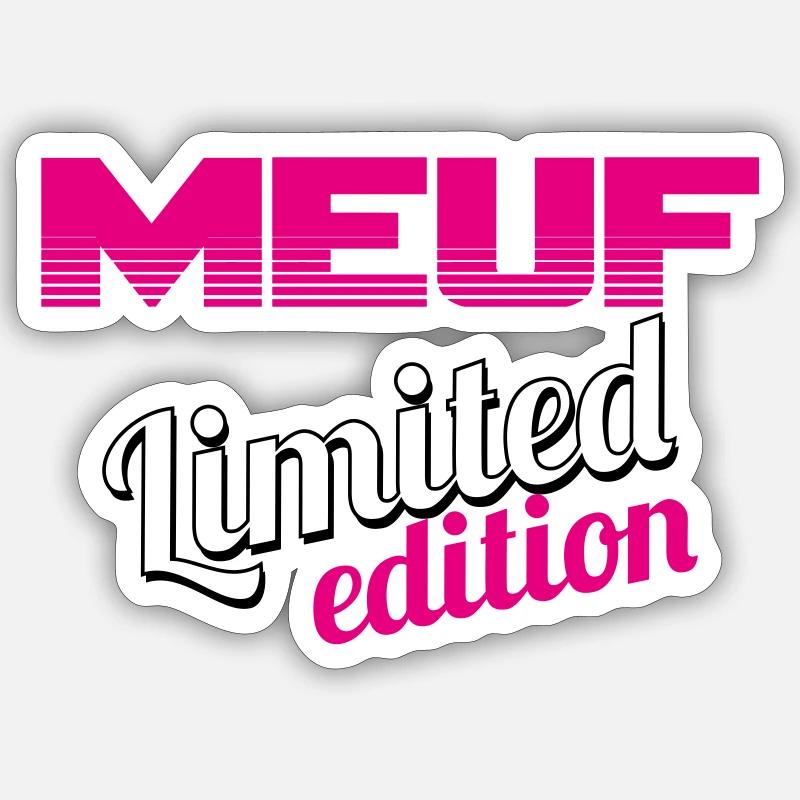 MEUF LIMITED EDITION - Sticker taille S (10 x 10 cm) - blanc mat