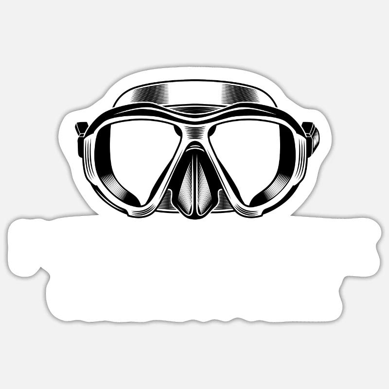 Divemaster masque de plongée Funny Diver Sticker taille S (10 x 10 cm)