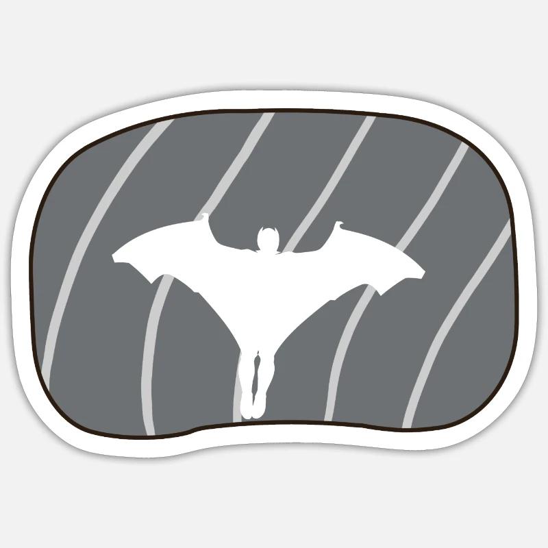 Wingsuit Flying Gliding Stuntman - Sticker size S (10 x 10 cm) - white matte