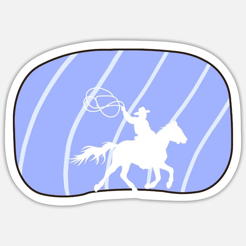 Cowboy Saddle Rodeo - Sticker taille S (10 x 10 cm) - blanc mat