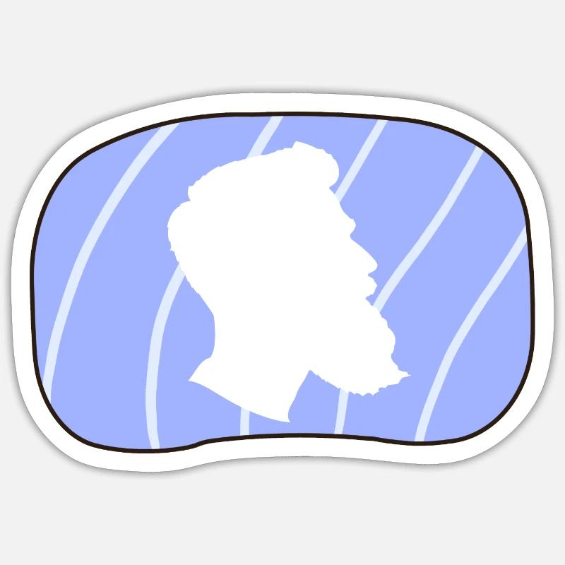 Moustache Sir Bart - Sticker taille S (10 x 10 cm) - blanc mat