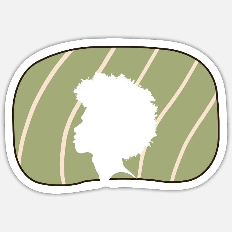 Afro 70s - Sticker size S (10 x 10 cm) - white matte