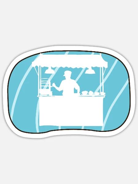 Imbisswagen lecker - Sticker Größe S (10 x 10 cm) - Mattweiß