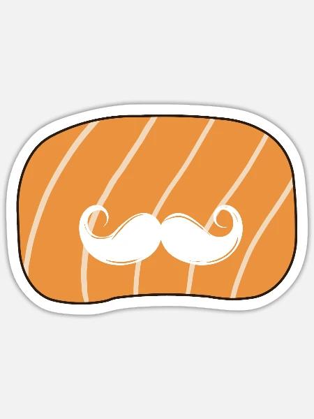Schnurrbart Hipster Gesichtsbehaarung - Sticker Größe S (10 x 10 cm) - Mattweiß