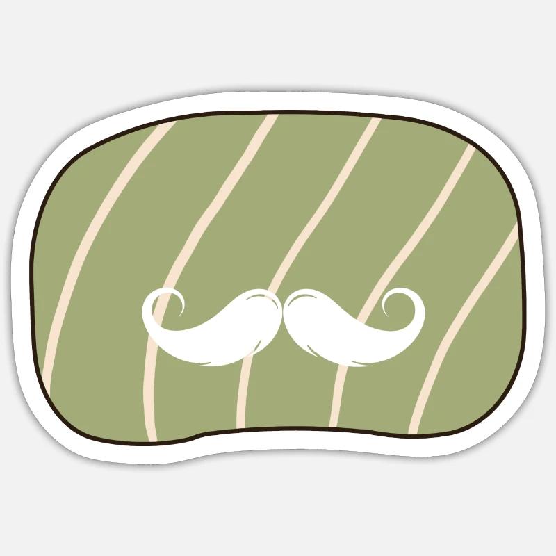 Schnurrbart Hipster - Sticker Größe S (10 x 10 cm) - Mattweiß