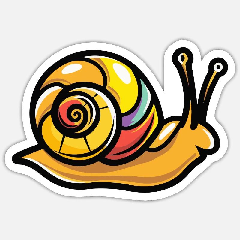 Schnecke Comic - Sticker Größe S (10 x 10 cm) - Mattweiß