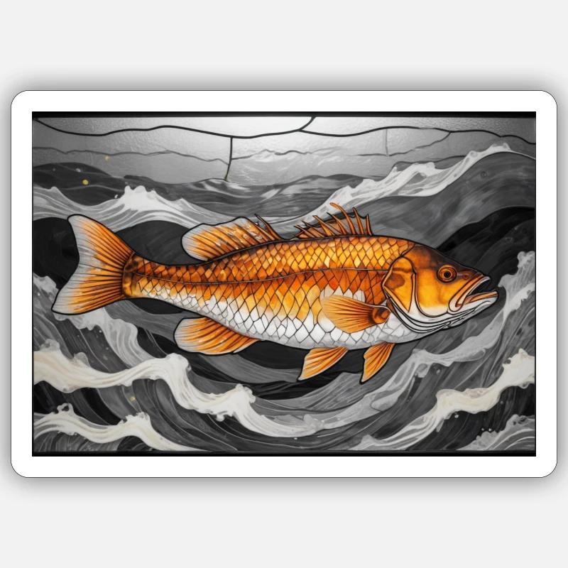 GoldenSea Fish Sticker size S (10 x 10 cm)