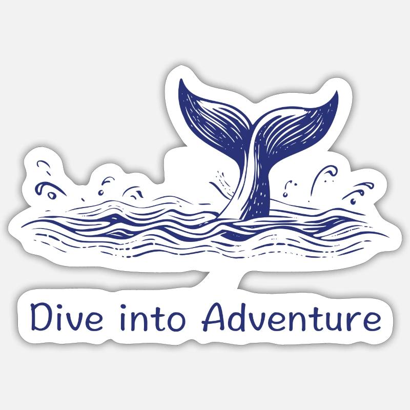 Conception de la queue de baleine : Plongez dans l’aventure Sticker taille S (10 x 10 cm)